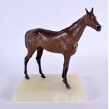 AN EARLY 20TH CENTURY AUSTRIAN COLD PAINTED BRONZE HORSE in the manner of Franz Xavier Bergmann. 15