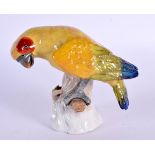 A DRESDEN PORCELAIN FIGURE OF A BIRD. 12 cm x 12 cm.