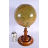 A PHILLIPS TERRESTRIAL GLOBE. 43 cm x 18 cm.