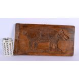 A LARGE ANTIQUE CONTINENTAL CARVED WOOD GINGER BREAD MOULD. 38 cm x 20 cm.