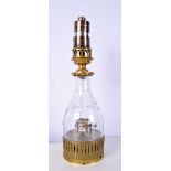 A rare Castle Mercury brass and glass lamp 35 cm.