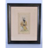 Indian School (18th/19th Century) Watercolour, Seated male with cobra. 34 cm x 28 cm.