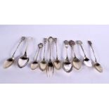 ASSORTED WHITE METAL SPOONS. 163 grams. 15 cm x 2 cm. (qty)