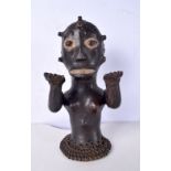 A hide covered African tribal figure 30 cm
