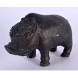 A 19TH CENTURY CONTINENTAL BRONZE FIGURE OF A STANDING BEAST possibly African. 10 cm x 6.5 cm.