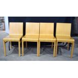 A set of vintage moulded ply and pine chairs79 x 40 x 47 cm