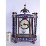 A LARGE CONTEMPORARY CLOISONNE ENAMEL MANTEL CLOCK. 44 cm x 28 cm.