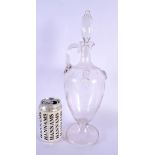 A FINE ANTIQUE ENGRAVED GLASS DECANTER AND STOPPER decorated all over with motifs and raised shells.