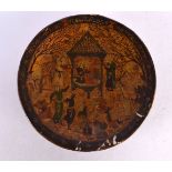 A RARE FINE 18TH CENTURY PERSIAN IRANIAN LACQUERED PAINTED BOWL depicting King Bharam Gur with a que