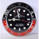 A ROLEX SHOP DISPLAY ADVERTISING WALL CLOCK. 33 cm diameter.