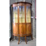 AN EDWARDIAN MAHOGANY DISPLAY CABINET with glass shelves. 180 cm x 104 cm.