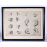 AN UNUSUAL REGENCY T CHEESEMAN 1815 ENGRAVING OF EYES AND EARS. 34 cm x 28 cm.