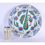 A LARGE TURKISH FAIENCE MIDDLE EASTERN OTTOMAN DISH. 31 cm wide.