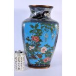 A RARE LARGE 19TH CENTURY JAPANESE MEIJI PERIOD CLOISONNE ENAMEL VASE decorated all over with dragon