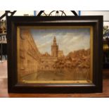 A CHARMING EARLY 20TH CENTURY EUROPEAN CARVED CORK PICTURE OF THE CATHEDRAL DE SEVILLA. 64 cm x 54 c