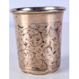 A CONTINENTAL NIELLO SILVER BEAKER. Stamped 84, 8.5cm x 7.5cm, weight 100.8g