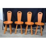 A collection of oak spinning chairs 83 x 35 cm (4).