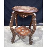 A Liberty's style inlaid Moorish influenced stand/table 56 x 39 cm