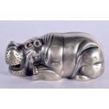 A CONTINENTAL SILVER HIPPO. 73 grams. 8 cm x 3.5 cm.