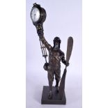 A CONTEMPORARY BRONZE RAF CLOCK. 32 cm high.