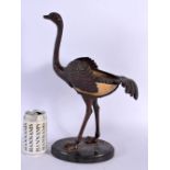 AN UNUSUAL 19TH CENTURY CONTINENTAL BRONZE FIGURE OF AN OSTRICH EGG formed with an ostrich egg body.