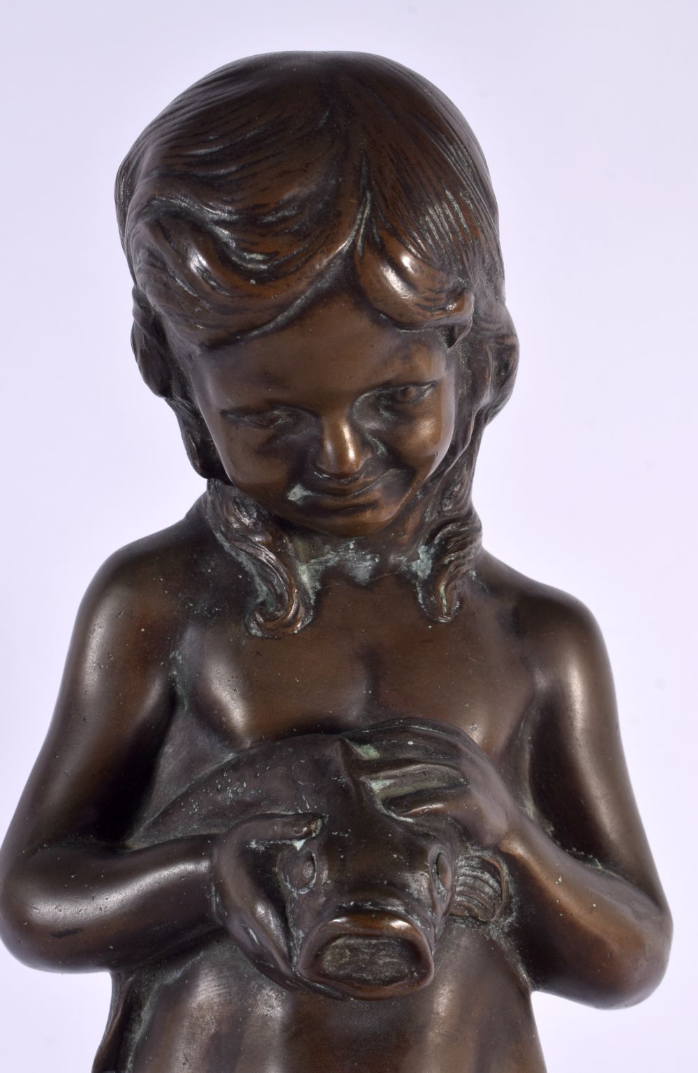 A 1920S AUSTRIAN BRONZE FIGURE OF A YOUNG GIRL. 48 cm high. - Image 2 of 4