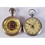 TWO MANUAL WIND UP POCKET WATCHES. Largest dial 5cm (2)
