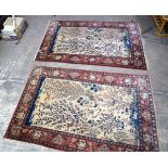 A pair of Oriental rugs 220 x 141 cm (2).