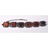 AN EARLY ISLAMIC SEAL BRACELET. 17cm long x 2.2cm,with 6 seals, weight 59.2g