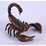 A JAPANESE BRONZE SCORPION. 37 grams. 4.75 cm x 4.5 cm.