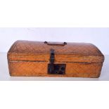 An antique leather box 9 x 26 cm.