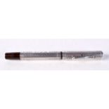 A STERLING SILVER WATERMANS IDEAL FOUNTAIN PEN MODEL 458 Stamped Sterling 13.8cm x 1.3cm, weight 23