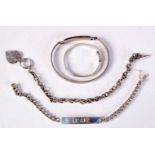 FOUR SILVER BRACELETS. Stamped 925, 19cm longest, weight 43g (4)