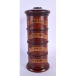 A CONTEMPORARY TREEN SPICE TOWER. 19 cm high.