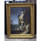 A huge framed Oleograph depicting Commander Augustus Hervey 121 x 90cm