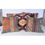 A collection of vintage Kilim cushions largest 49 x 49 cm (5).