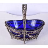 AN ANTIQUE SILVER BASKET. Silver 105 grams. 12 cm x 12 cm.