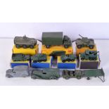 A collection of Boxed Dinky and matchbox military models together with unboxed models (11).