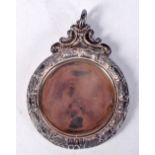 AN ANTIQUE SILVER MEDALLION. 51 grams. 8 cm x 6 cm.