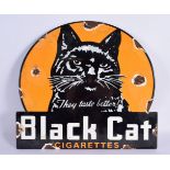 A CONTEMPORARY BLACK CAT CIGARETTES ADVERTISING SIGN. 30 cm x 20 cm.