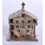 AN ANTIQUE SILVER HOUSE. 45.5 grams. 6 cm x 5.25 cm.