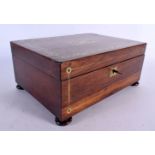 A VICTORIAN ROSEWOOD SEWING BOX. 27 cm x 24 cm.