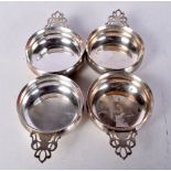 FOUR SILVER PORRINGERS. 128 grams. 7.5 cm x 5.25 cm. (4)