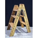 A pair of Champagne related wooden ladders 81 x 44 cm (2).