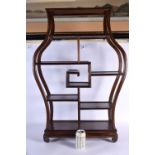 AN EARLY 20TH CENTURY CHINESE CARVED HARDWOOD DISPLAY STAND Late Qing/Republic. 88 cm x 52 cm.