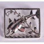 A DANISH SILVER BROOCH. 10 grams. 4 cm x 2.5 cm.