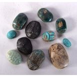 ASSORTED EGYPTIAN SCARAB BEETLES AND AMULETS. (qty)