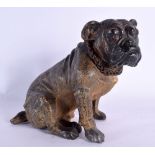 A LOVELY 19TH CENTURY AUSTRIAN COLD PAINTED SPELTER TABLE LIGHTER formed as a bulldog, with pull out