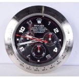 A Contemporary Rolex dealership style wall clock 34 cm.