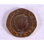 A RARE UNDATED 20 PENCE COIN. 2 cm wide.